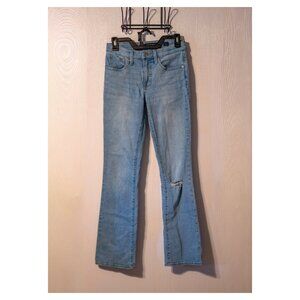 Lucky Brand Women’s 4/27 Bootcut Jeans – Light Wash Distressed Knee